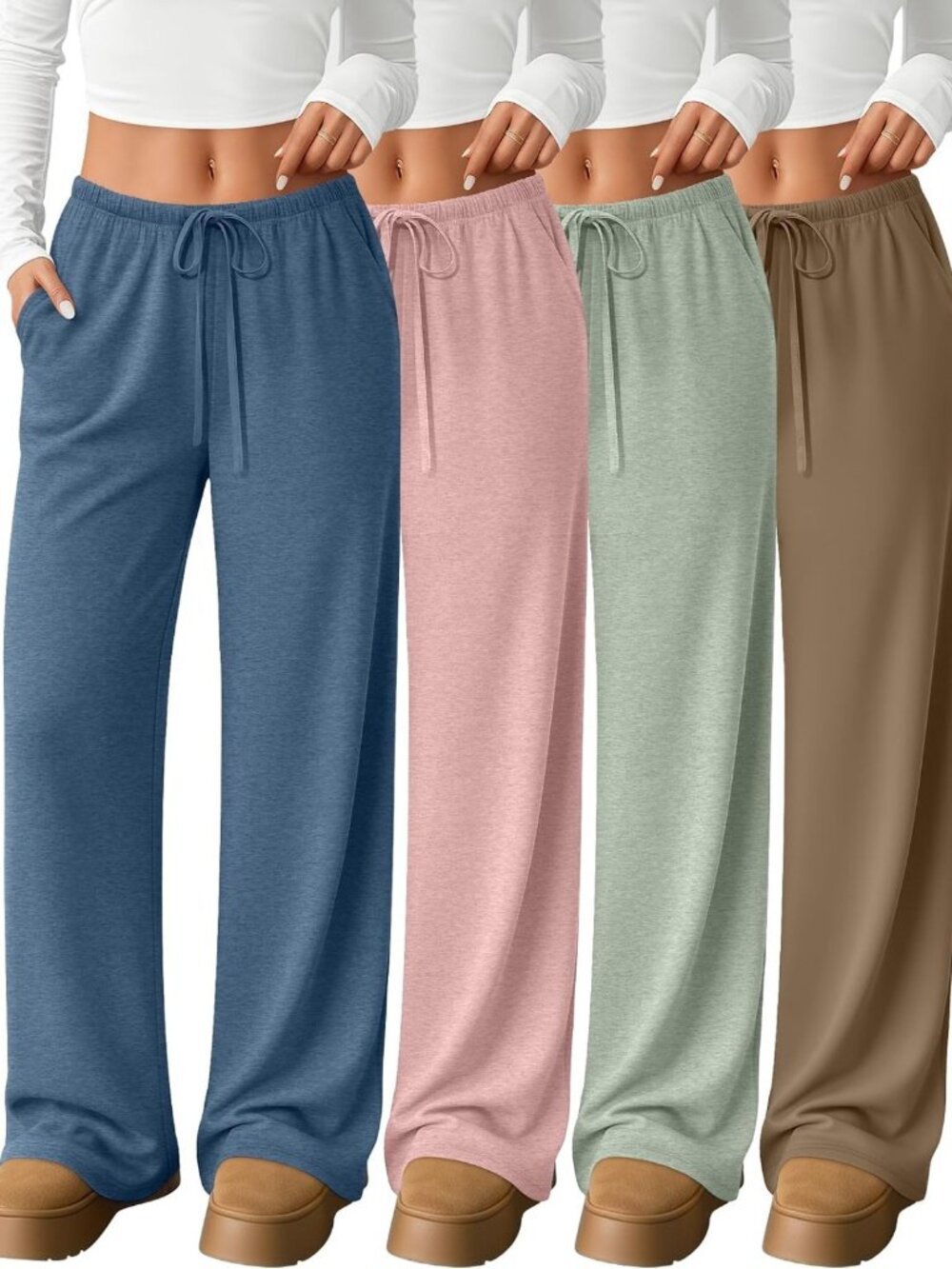 Cozy 4-Pack Women's Lounge Pants | Soft, Comfy, Casual Wear for Home & Travel